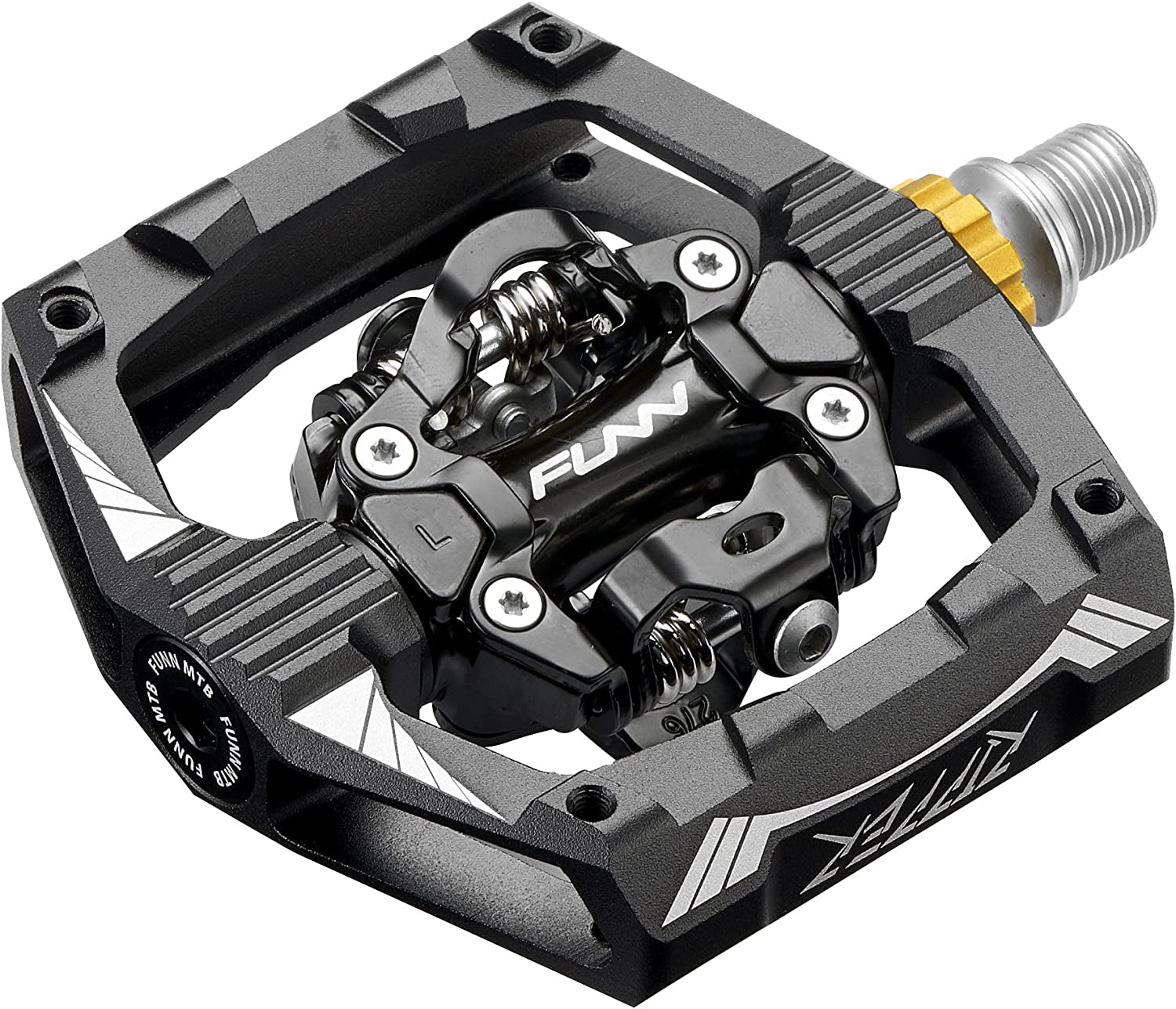 Ripper Mountain Bike Clipless Pedal Set, Rocker Clip Mechanism, SPD Compatible, 9/16-Inch Crmo Axle