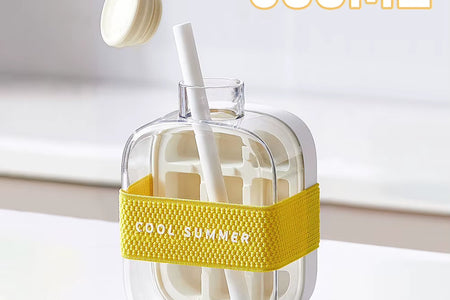 ChillSip Bottle Set – Stylish Water Bottle with Straw & Zero-Contact Ice Cube Tray